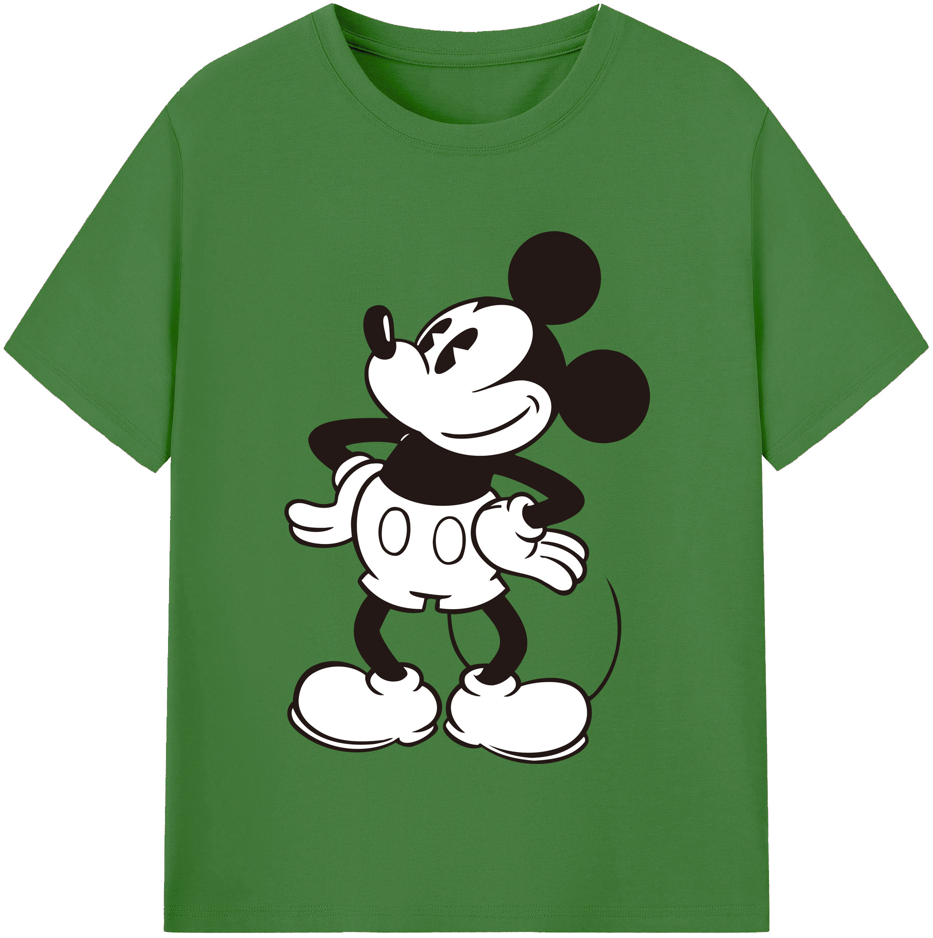 （画像用） ミッキーマウス Mickey Mouse レディースカジュアルプリントTシャツ（綿100％）